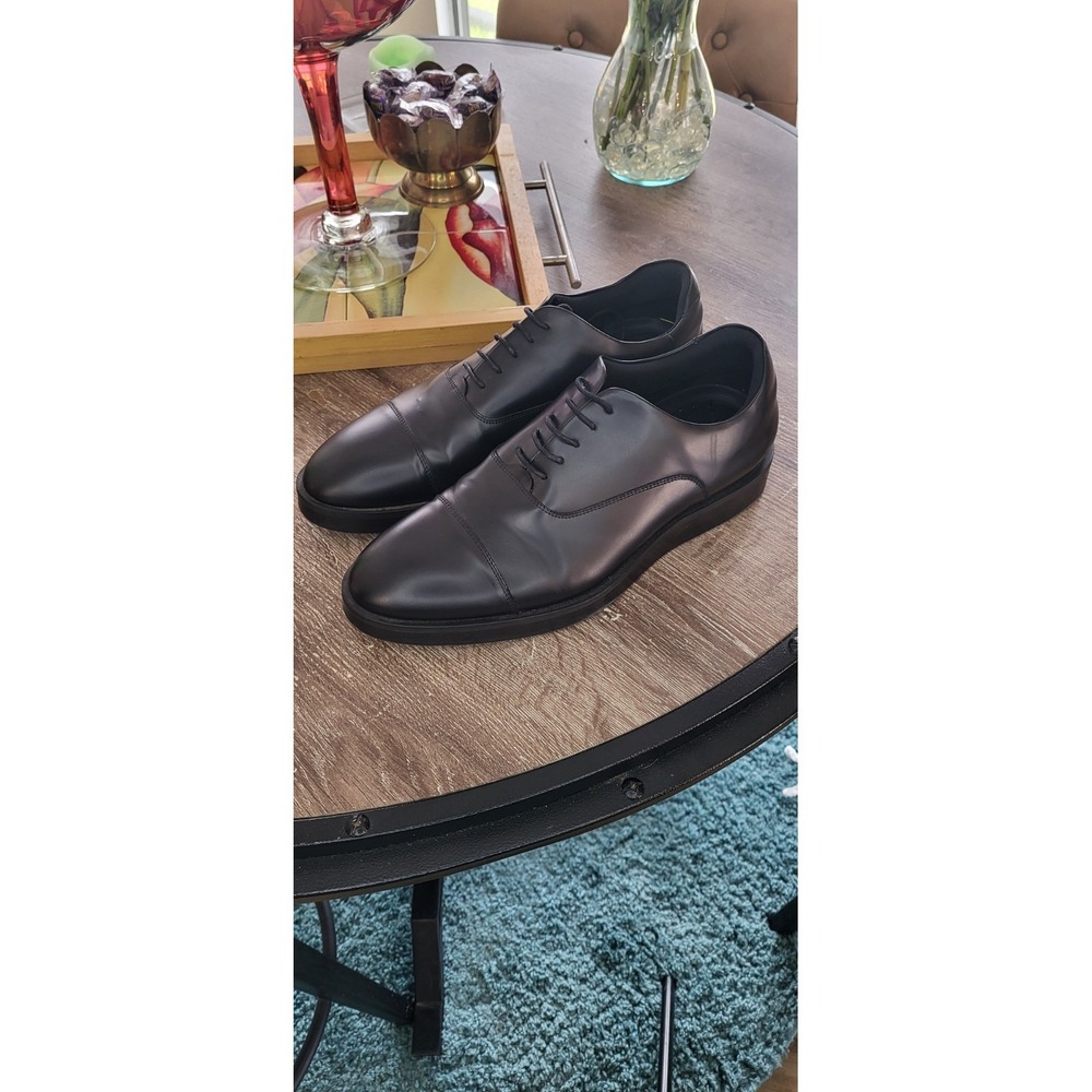 Wolf & Shepherd Closer Oxford Black Leather Lace Up Dress Shoes Mens Size 11.5